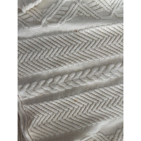 Theory Cream Wool Cashmere Cable Knit Crop Sweater Size P - Picture 2 of 5